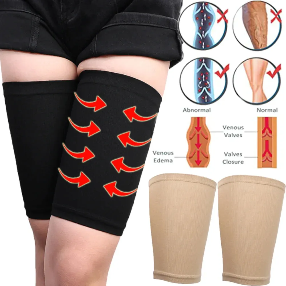 2 Pcs Thigh Compression Sleeves for Quad Groin Pain Relief and Injury Recovery