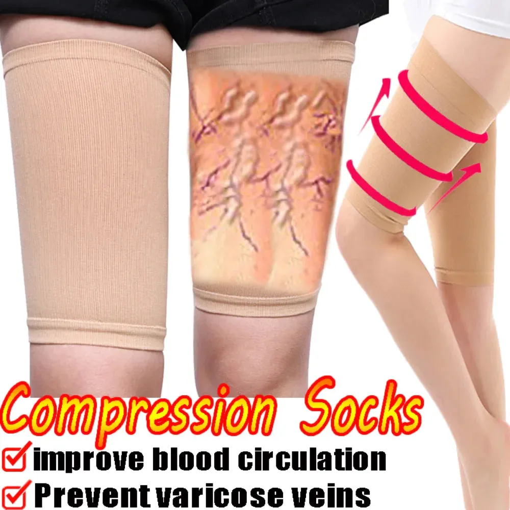 2 Pcs Thigh Compression Sleeves for Quad Groin Pain Relief and Injury Recovery