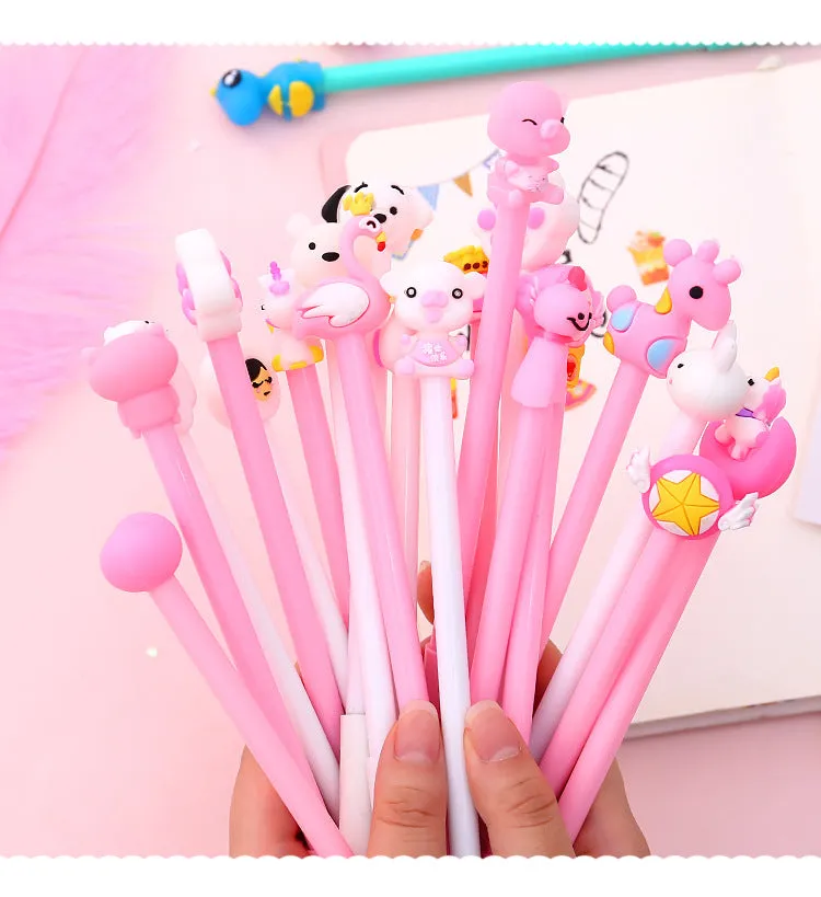 20-Piece Gel Pen Set with Pink Pen Bag