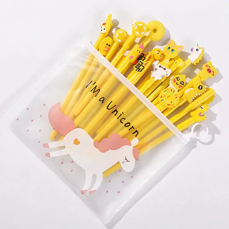 20-Piece Gel Pen Set with Pink Pen Bag