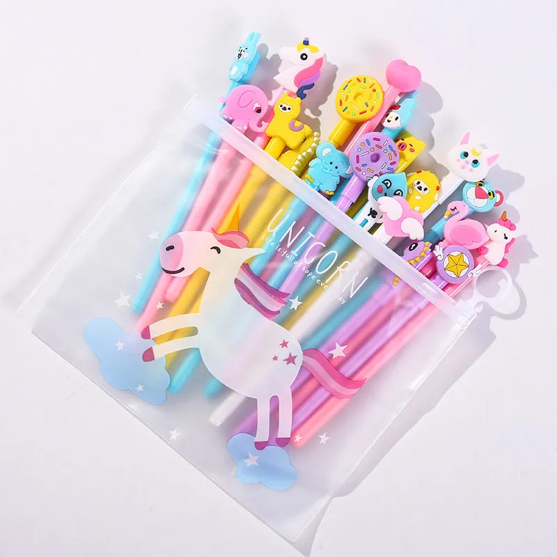 20-Piece Gel Pen Set with Pink Pen Bag