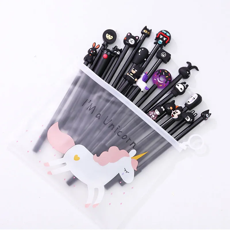 20-Piece Gel Pen Set with Pink Pen Bag