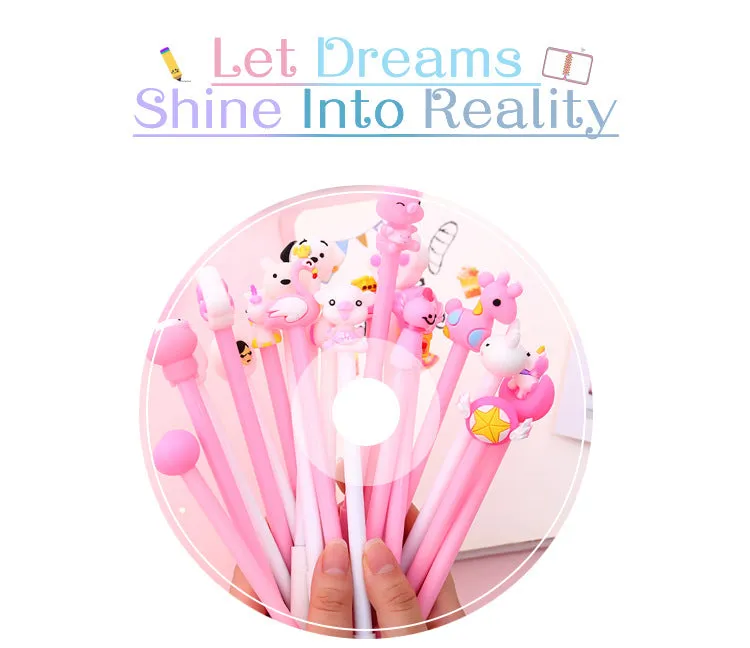 20-Piece Gel Pen Set with Pink Pen Bag