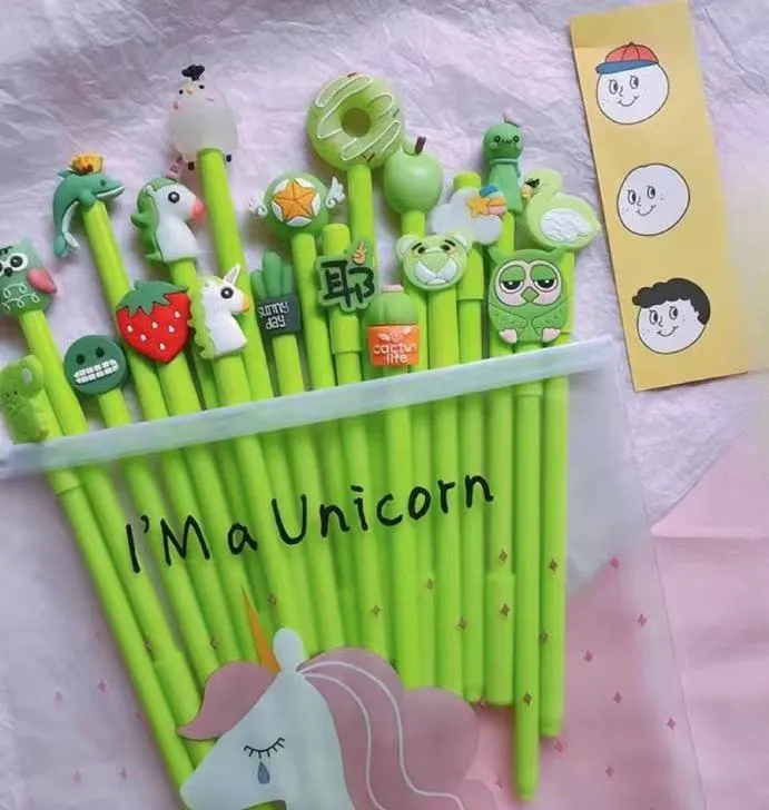 20-Piece Gel Pen Set with Pink Pen Bag