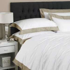 500TC Egyptian Cotton Linen Flange Quilt Cover Set | Queen