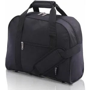 AEROLITE (40x30x15cm) New and Improved 2024 British Airways, KLM, Air France, Turkish Airlines Maximum Allowance Size Holdall, Cabin Luggage Under Seat Flight Bag, Black