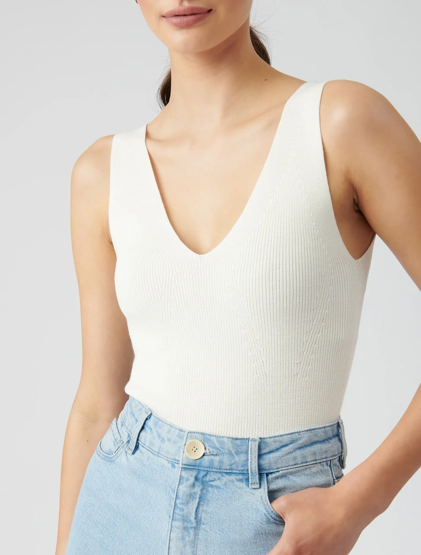 Annie V Neck Knit Tank