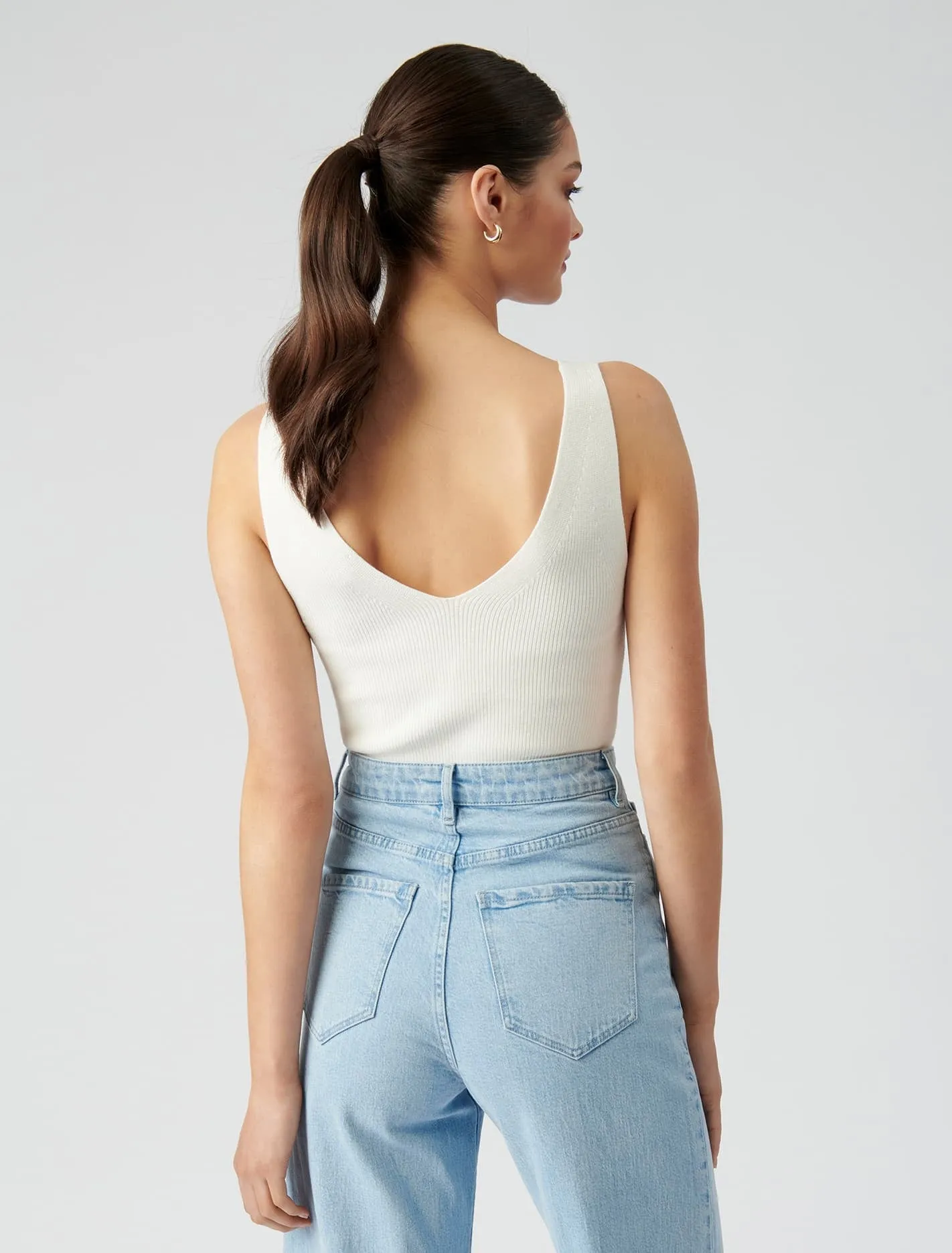 Annie V Neck Knit Tank