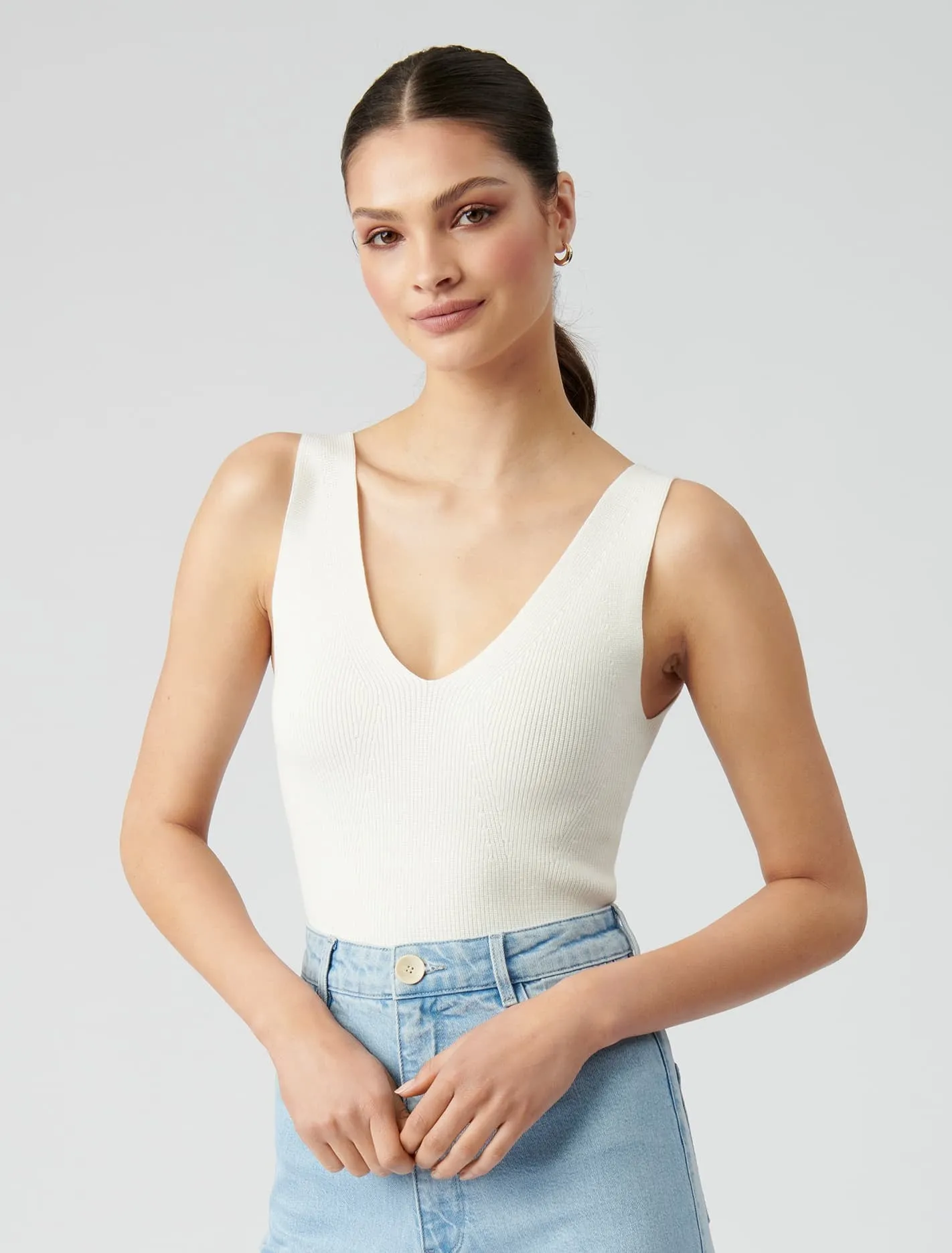 Annie V Neck Knit Tank
