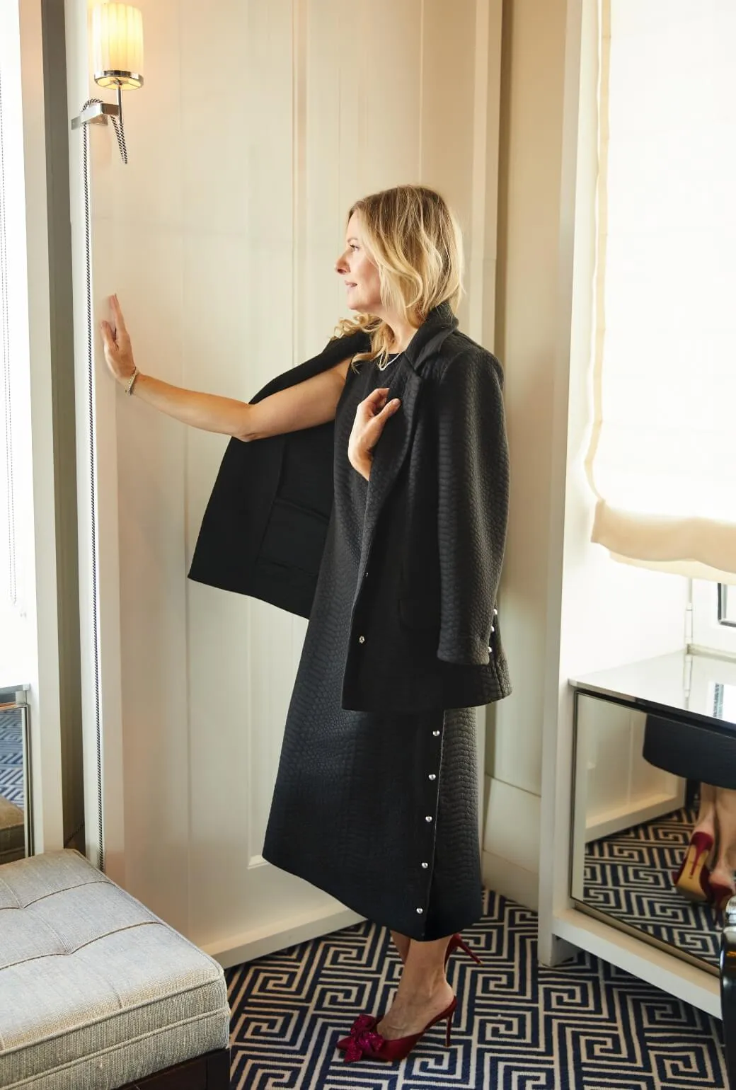 Boyfriend Blazer - Black Python Knit