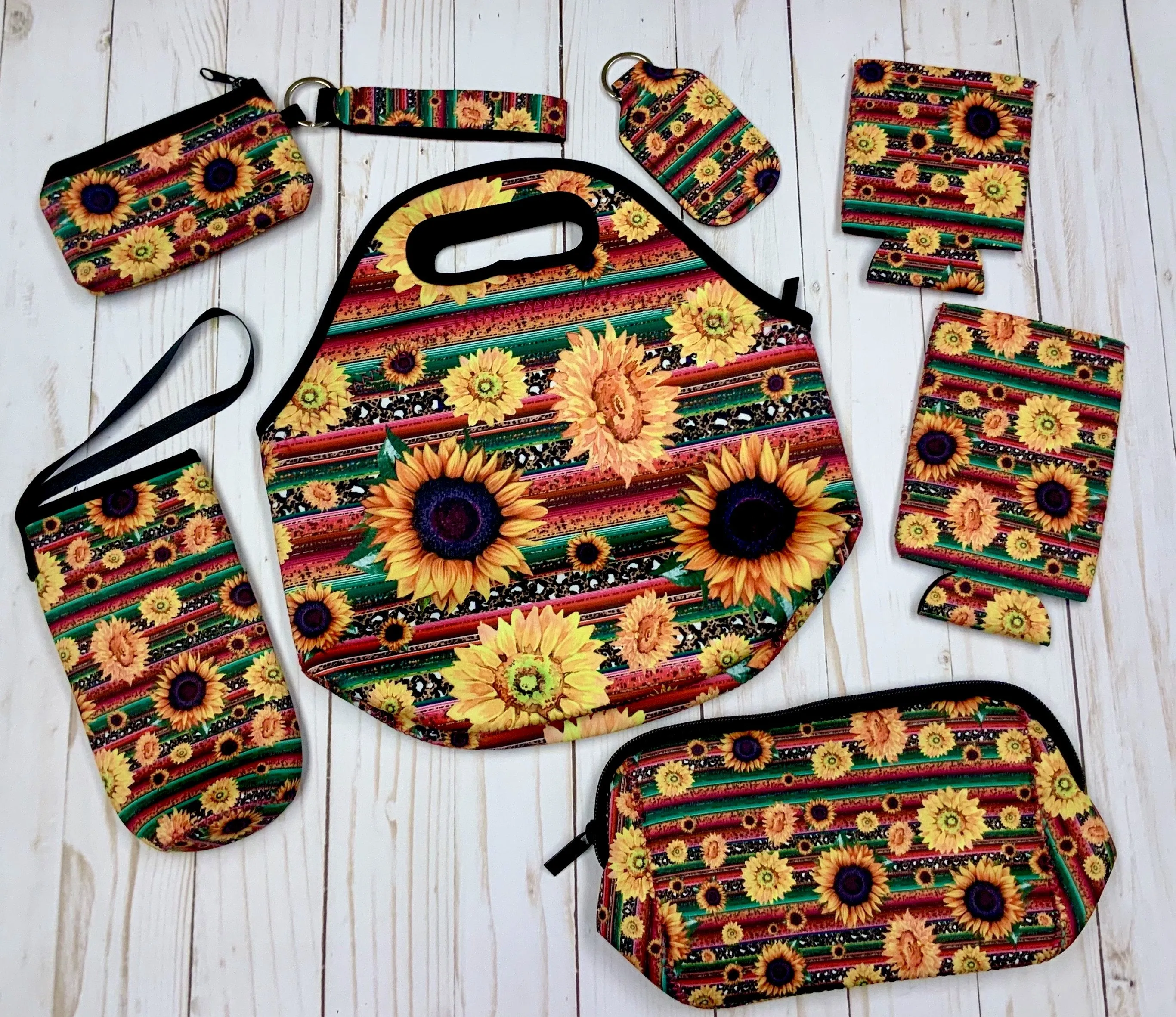 Bright and Bold Wild Sunflower and Serape Printed Neoprene Collection