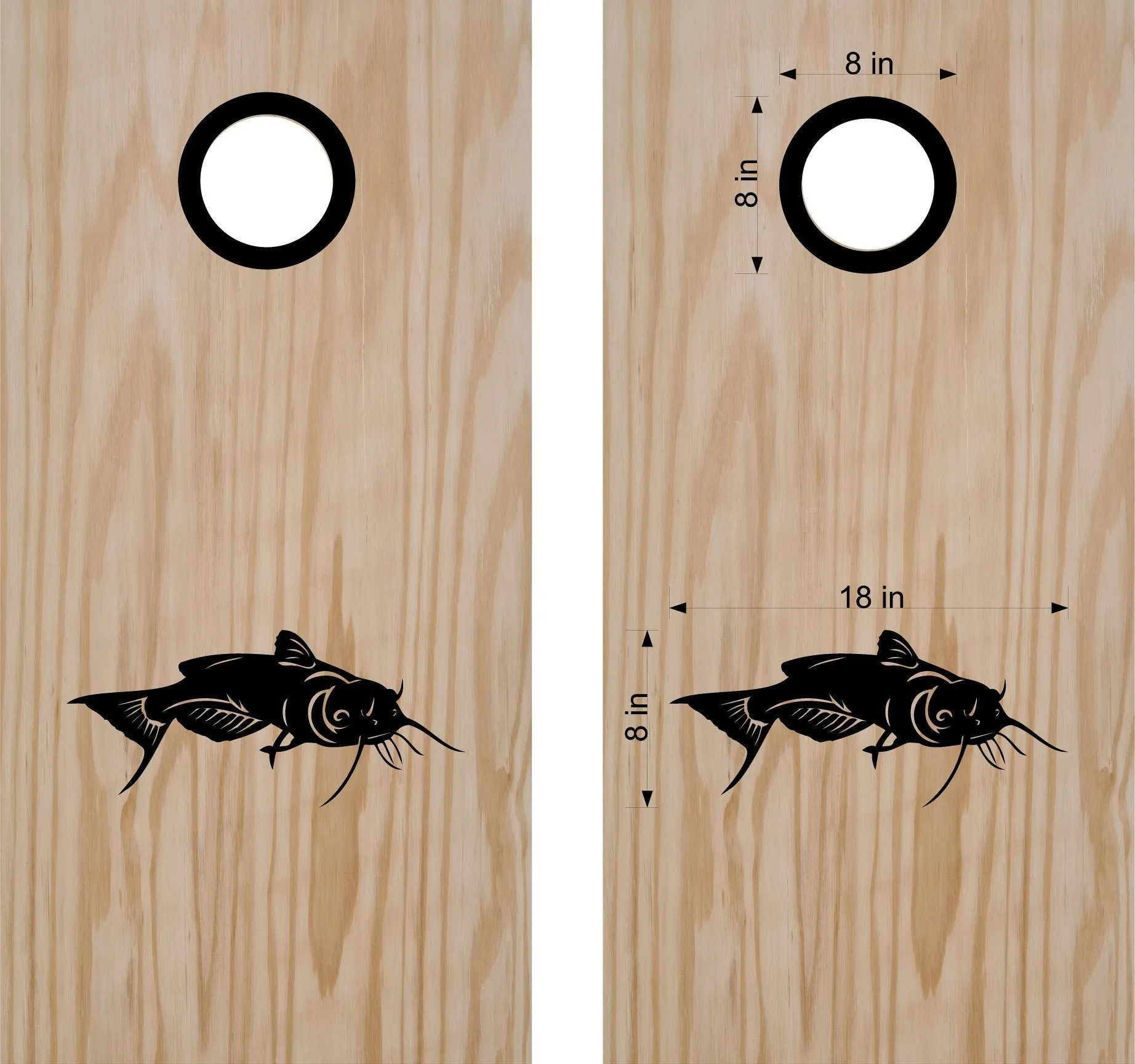 Catfish Cornhole Board Decals Bean Bag Toss Sticker Fish