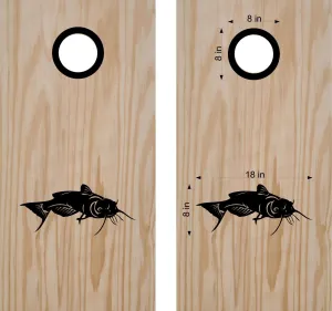 Catfish Cornhole Board Decals Bean Bag Toss Sticker Fish
