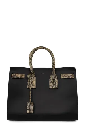 Classic Small Sac De Jour Python-trimmed Black