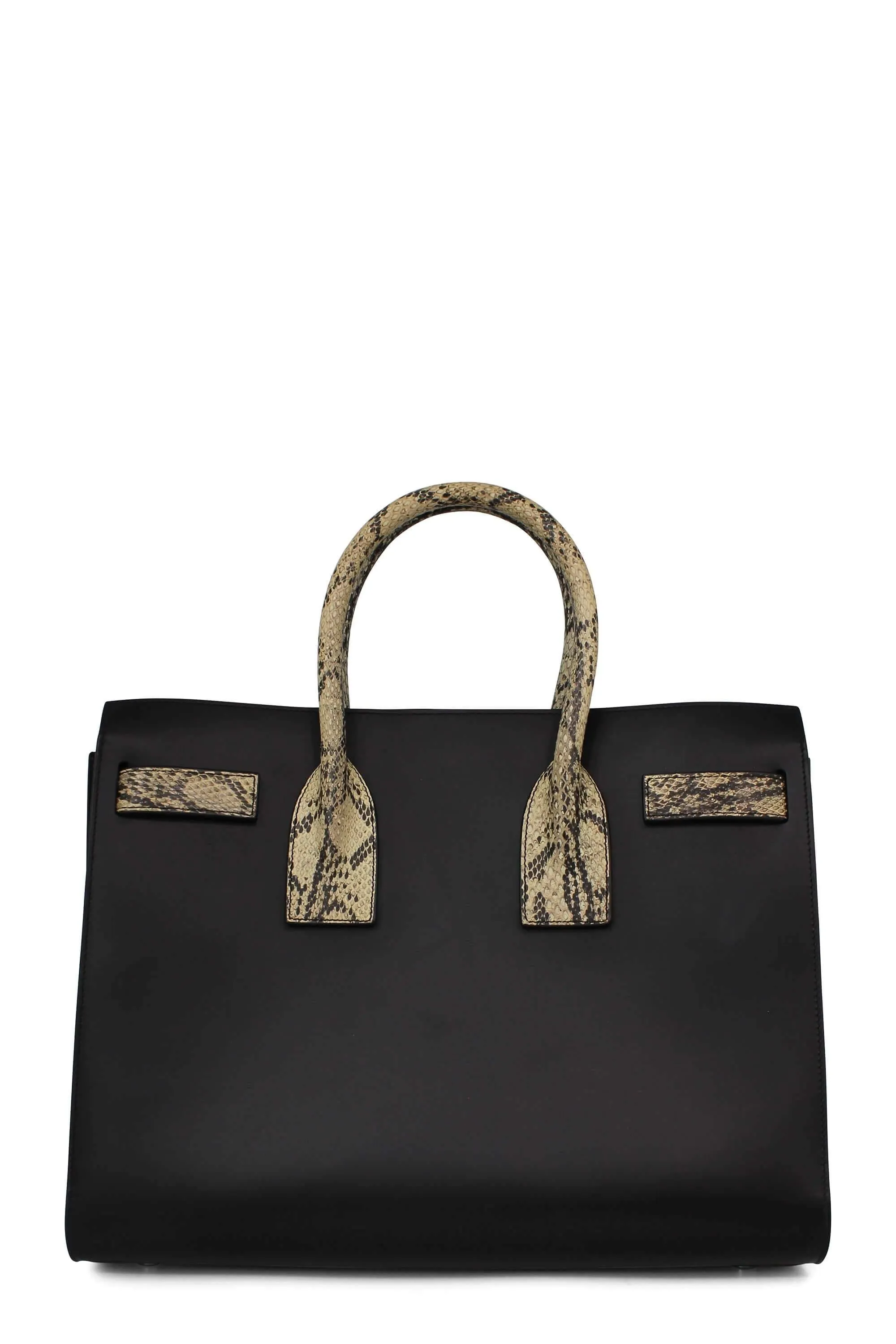 Classic Small Sac De Jour Python-trimmed Black