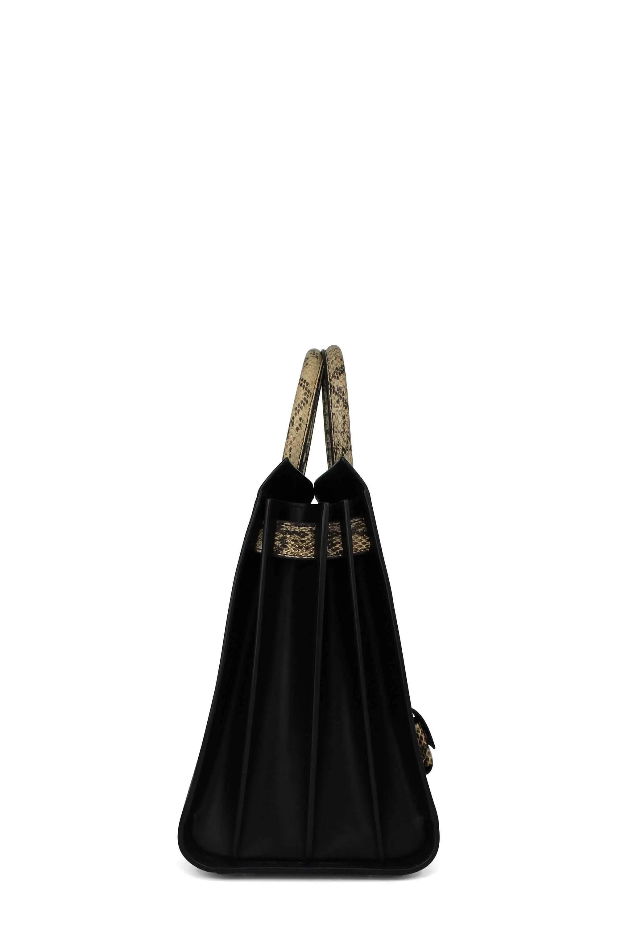Classic Small Sac De Jour Python-trimmed Black