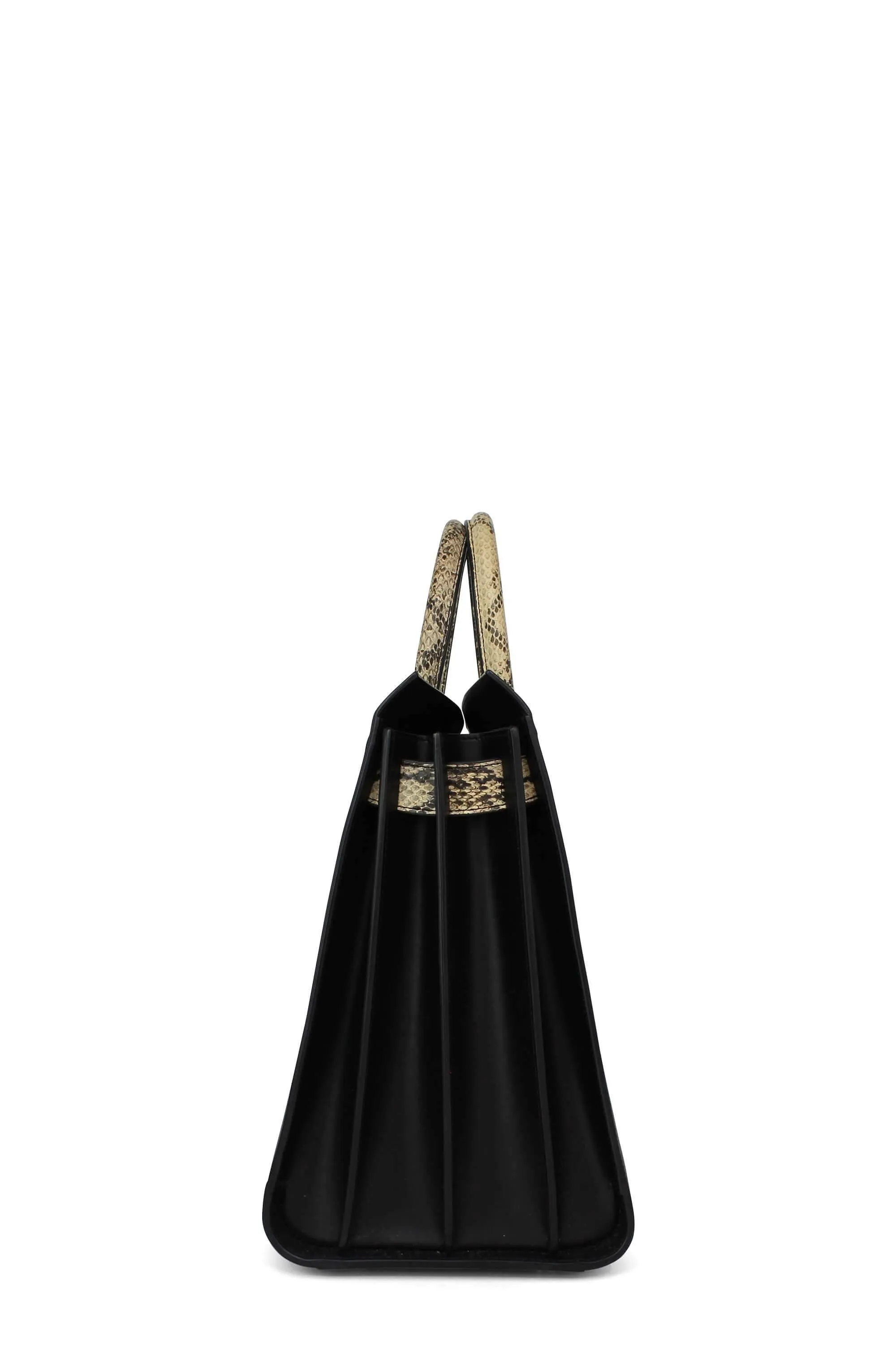 Classic Small Sac De Jour Python-trimmed Black