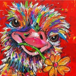 Colorful Ostrich Diamond Painting | DIY Animal Diamond Kit | Full Square/Round Drill 5D Rhinestones | Pretty Bird