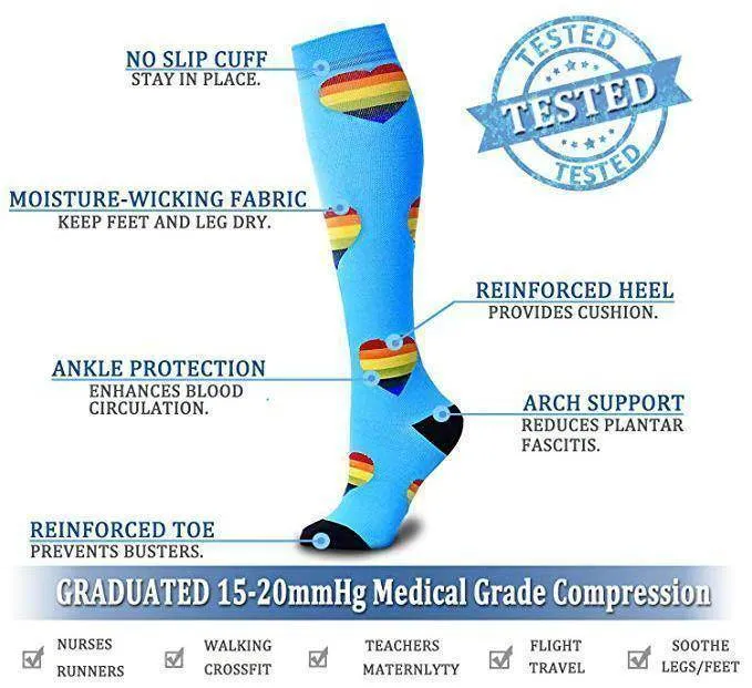 Compression Socks For Women& Men circulation(8 Pairs),Stockings-Best for Running,Sports,Hiking,Flight travel,Pregnancy