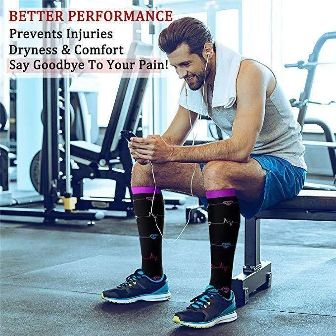 Compression Socks For Women& Men circulation(8 Pairs),Stockings-Best for Running,Sports,Hiking,Flight travel,Pregnancy