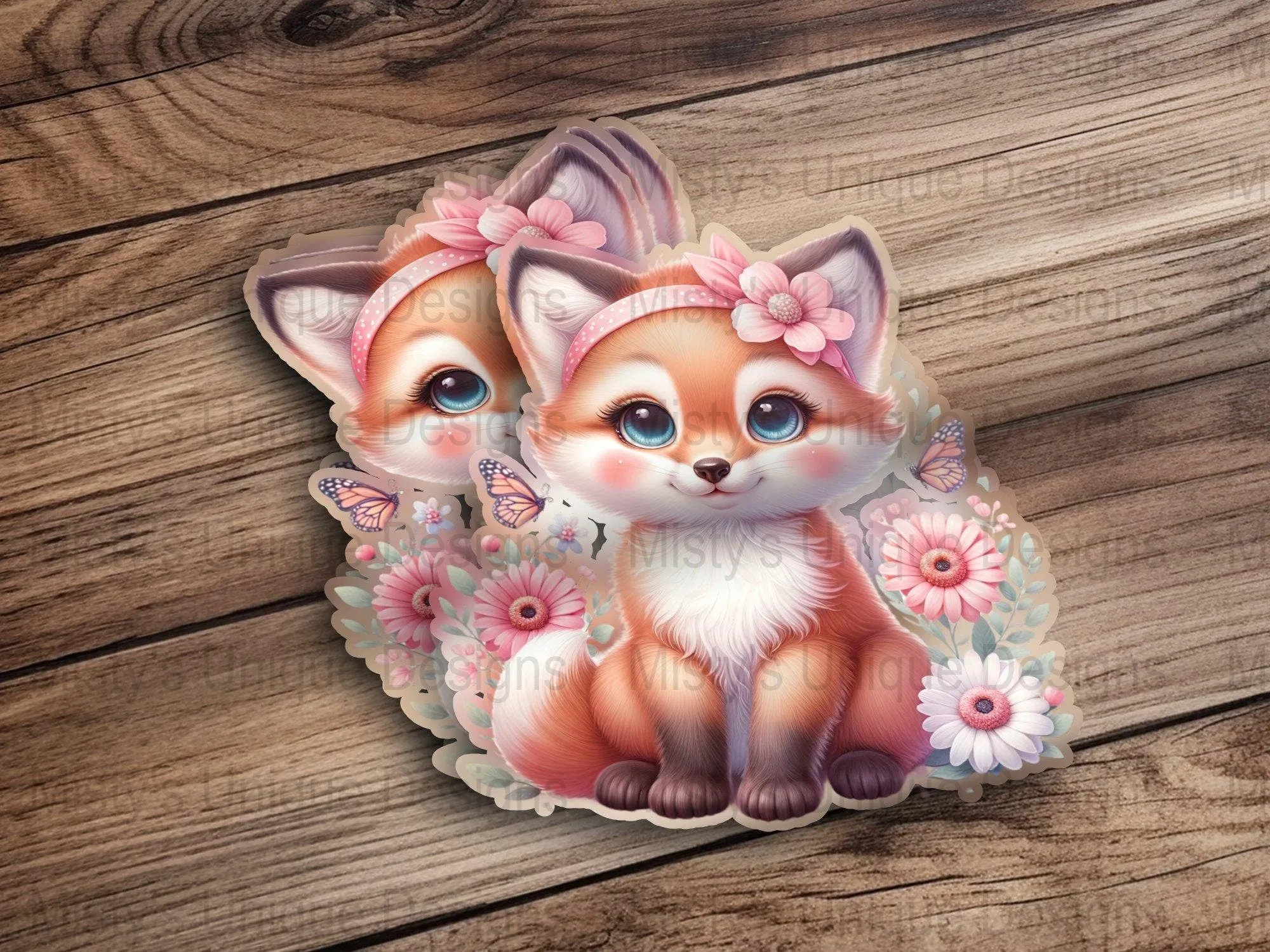 Cute Fox Clipart, Floral Woodland Animal PNG, Digital Download, Nursery Decor Art, Baby Shower Decoration, Girly Fox Illustration, Printable