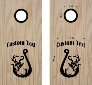 Deer Hook Fishing Cornhole Decal Set Boards Bean Bag Toss Sticker
