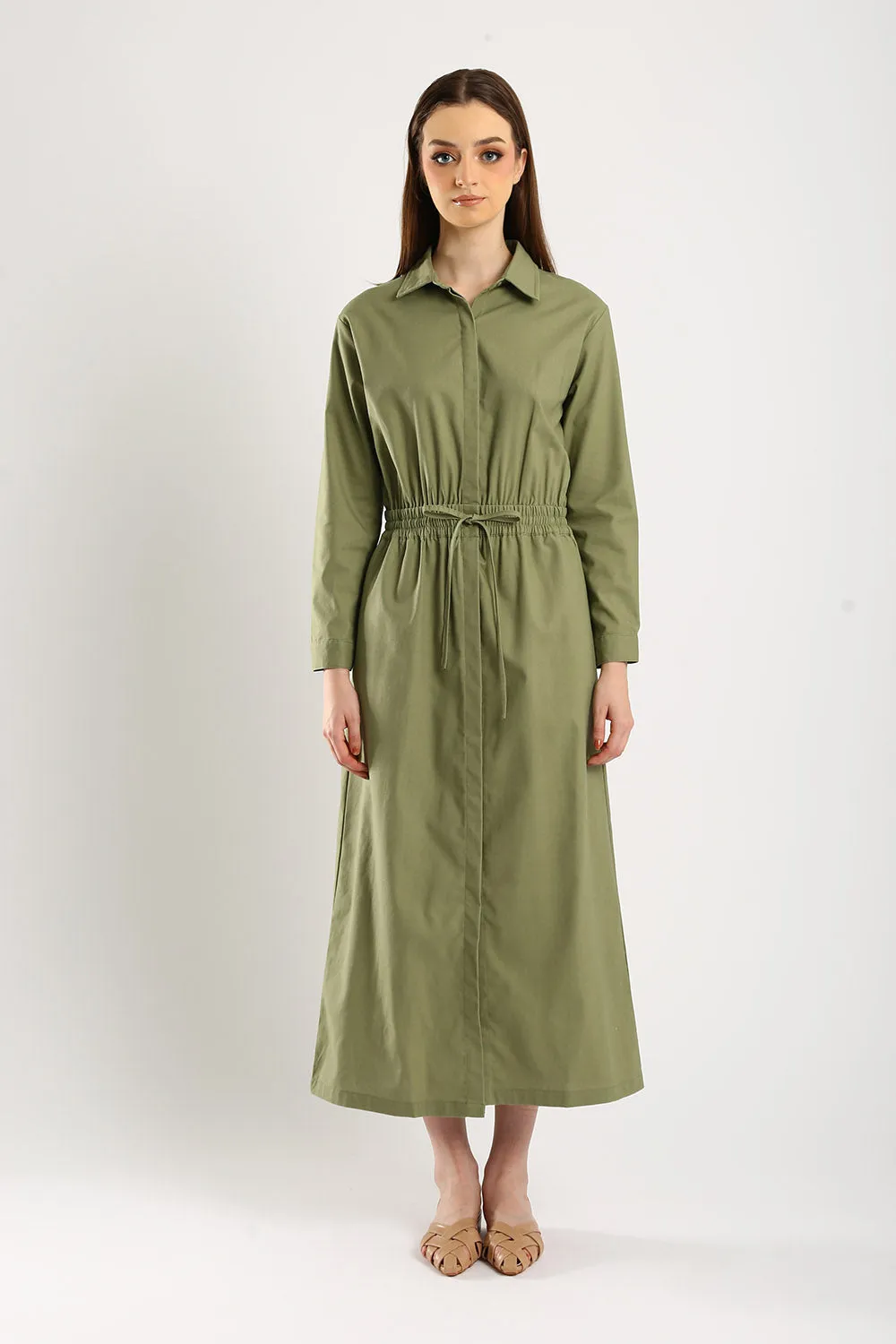 Dover Linen Maxi Dress in Sage Green
