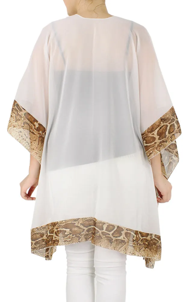EAP9649 Python Border Chiffon Kimono