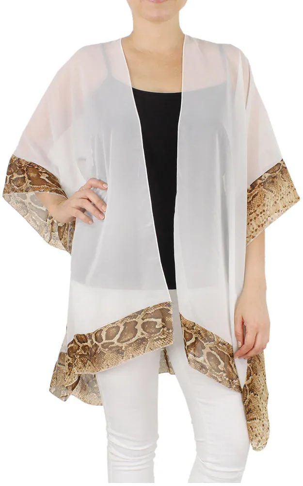 EAP9649 Python Border Chiffon Kimono