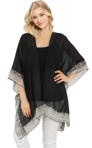 EAP9649 Python Border Chiffon Kimono