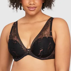 Enchanted Mystique Plunge Bra 9490 - Black/Pecan