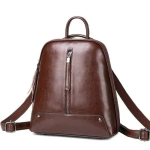 Fashion Oil Wax Leather Women's Backpack
