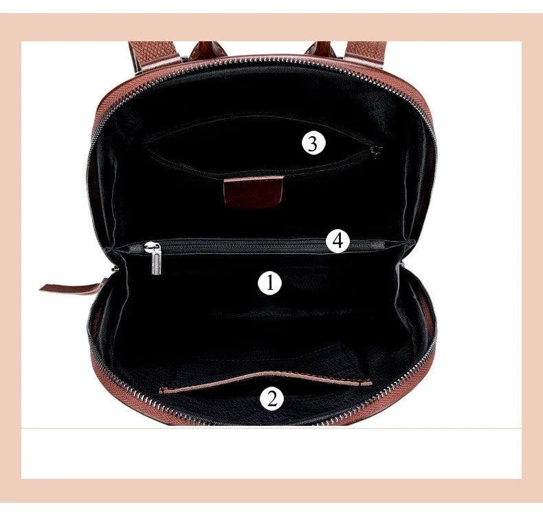 Fashion Oil Wax Leather Women's Backpack