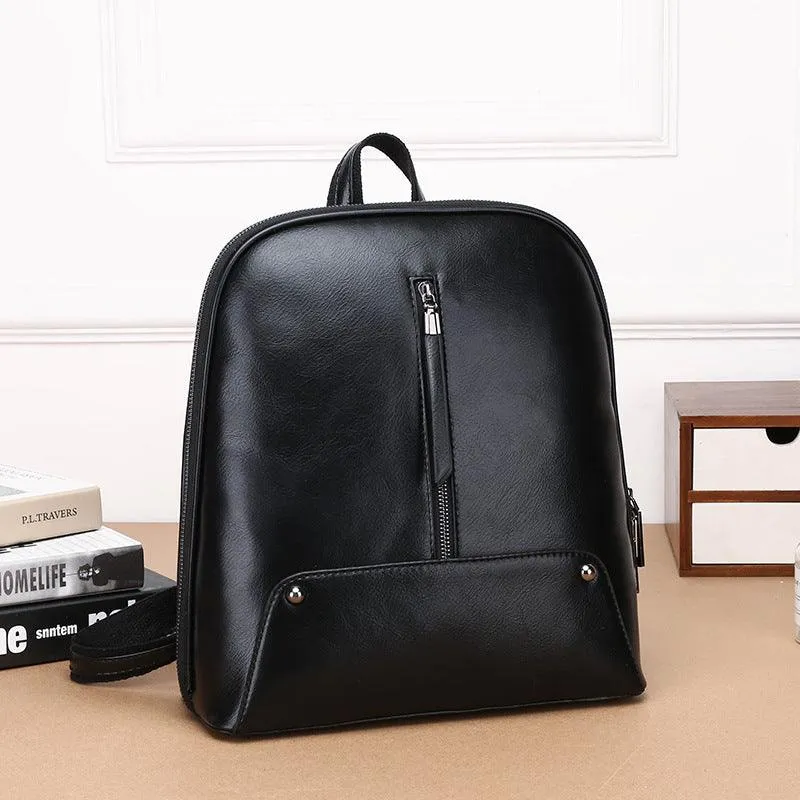 Fashion Oil Wax Leather Women's Backpack