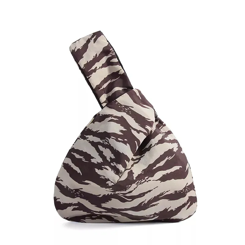 Japanese Inspired Knotted Linen/Canvas Wristlet