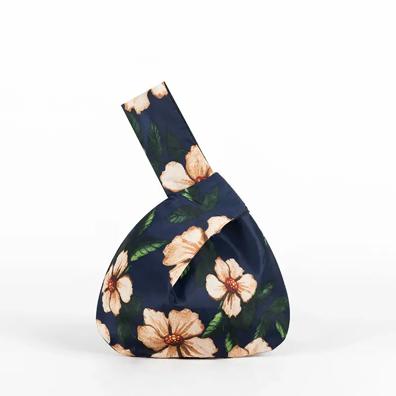 Japanese Inspired Knotted Linen/Canvas Wristlet