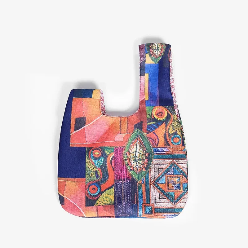 Japanese Inspired Knotted Linen/Canvas Wristlet