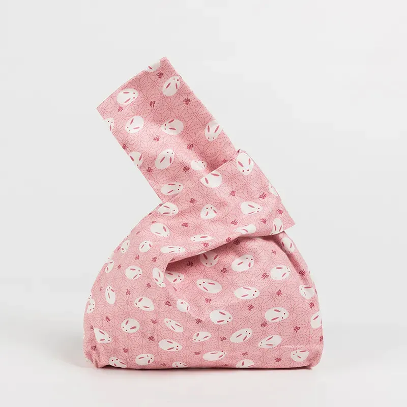 Japanese Inspired Knotted Linen/Canvas Wristlet