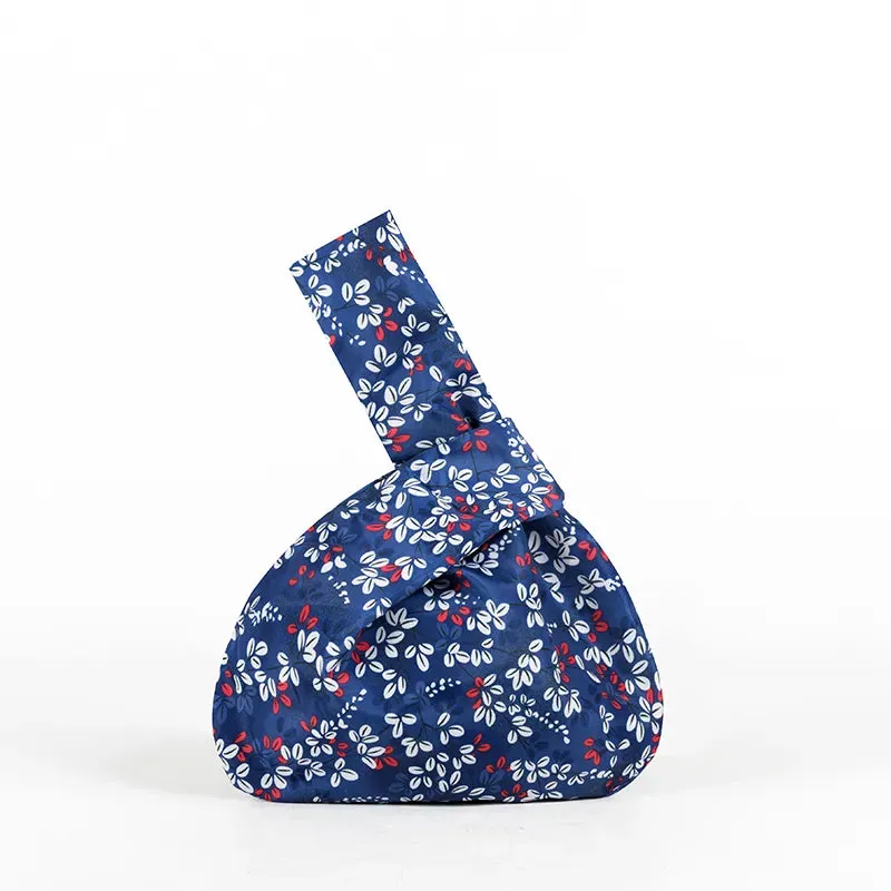 Japanese Inspired Knotted Linen/Canvas Wristlet