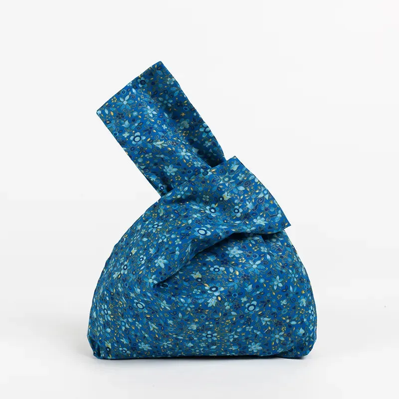 Japanese Inspired Knotted Linen/Canvas Wristlet