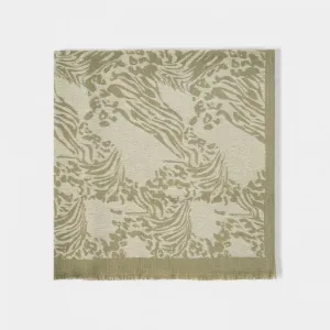 Khaki Animal Printed Blanket Scarf KLS512