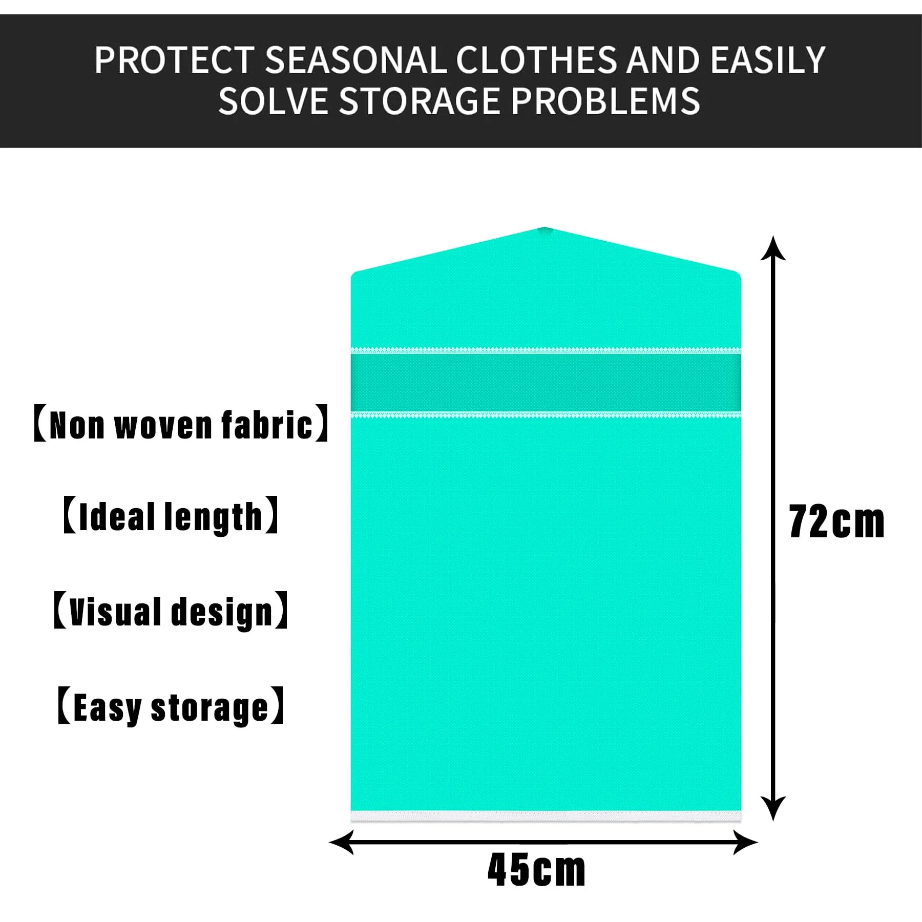 Kuber Industries Hanging Saree Cover | Non-Woven Plain Hanging Saree Bag | Clothes Saree Stoarge Organizer | Small Transparent View Hanging Saree Cover | Pack of 9 | Green