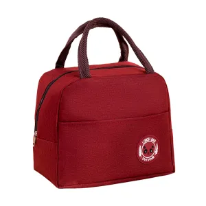 Kuber Industries Pack of 2 Lunch Bag | Lunch Bag for Office | Lunch Bag for College | Reusable Lunch Bag | Lunch Bag for Adults | Tiffin Lunch Bag with Handle | Plain | LYN12-RED | Red