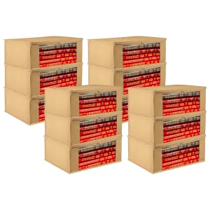 Kuber Industries Saree Cover | Clothes Storage Bag | Storage Organizer Bag | Zip Closure Saree Cover | Wardrobe Organizer | Plain Transparent Window Saree Cover | 6 Inch | Pack of 12 | Brown