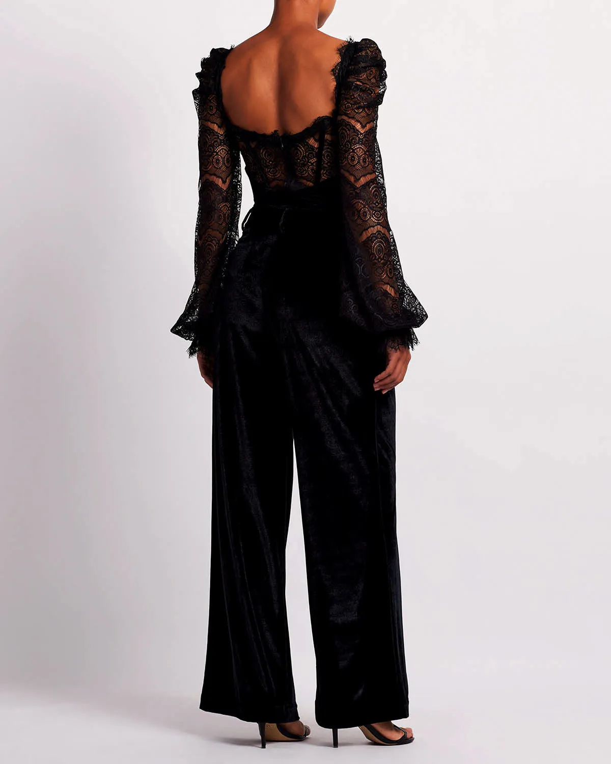 LACE AND VELVET BODYSUIT