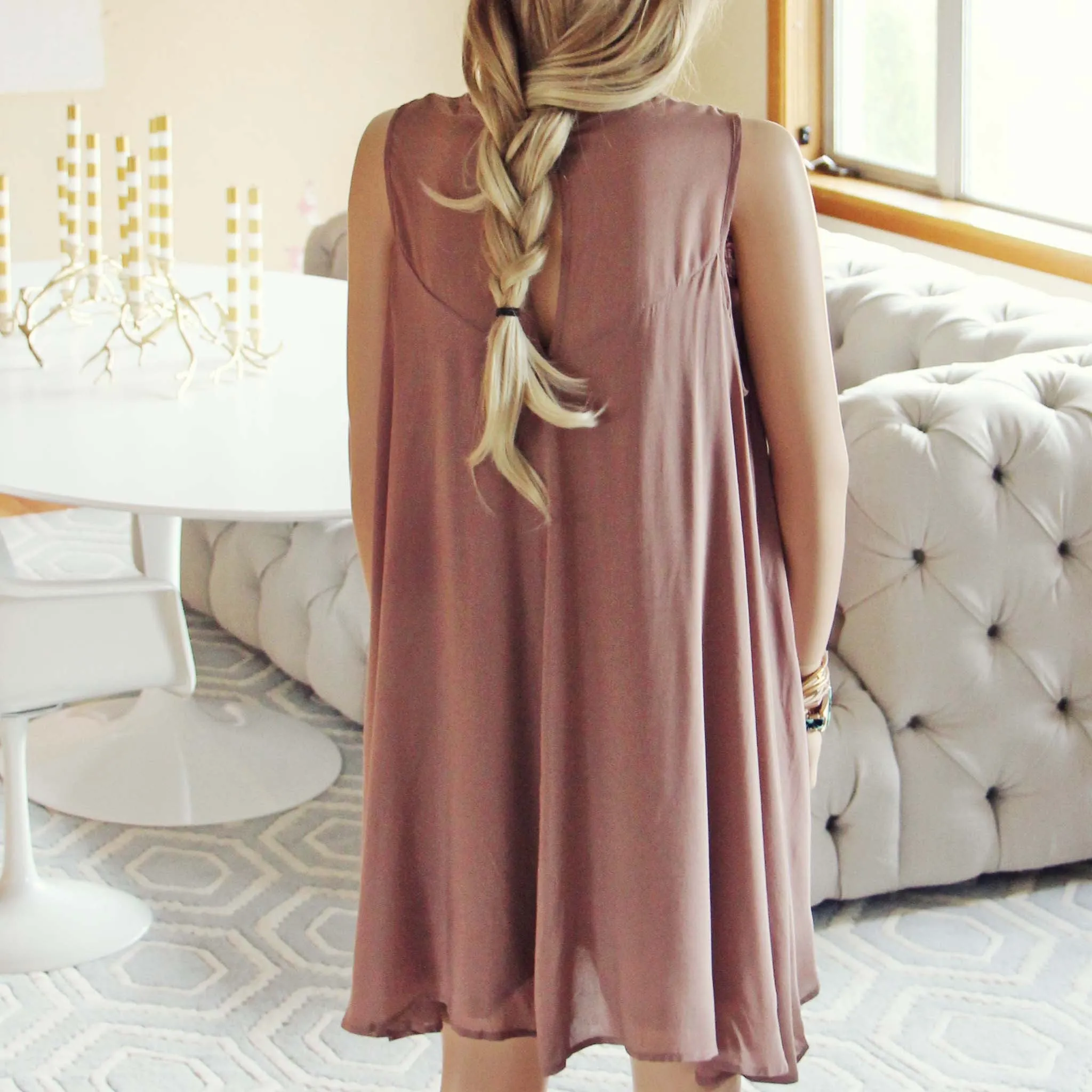 Lace Gypsy Dress in Taupe