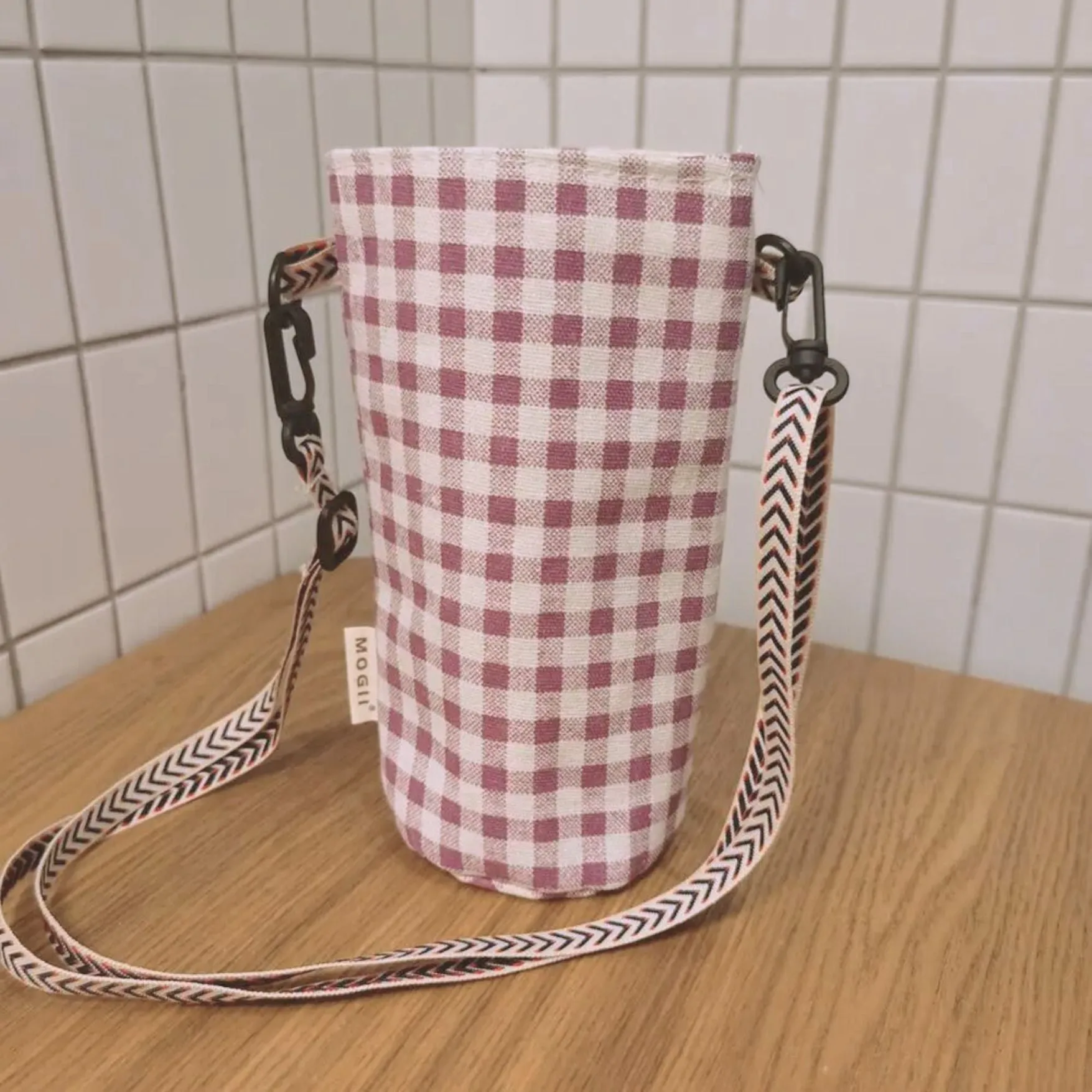 Lined Fabric Water Bottle Sling Crossbody Holder [4 Pattern Options]
