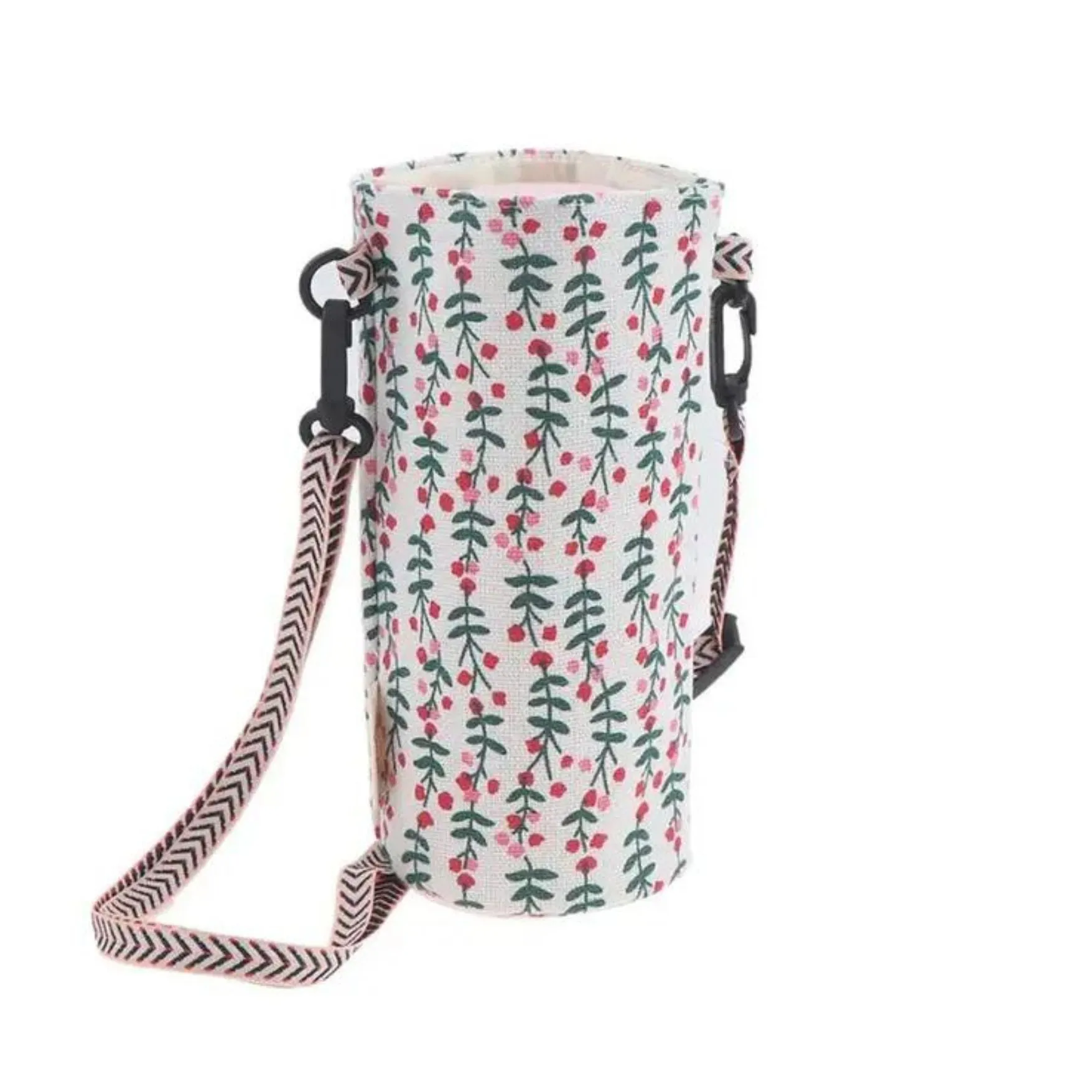 Lined Fabric Water Bottle Sling Crossbody Holder [4 Pattern Options]