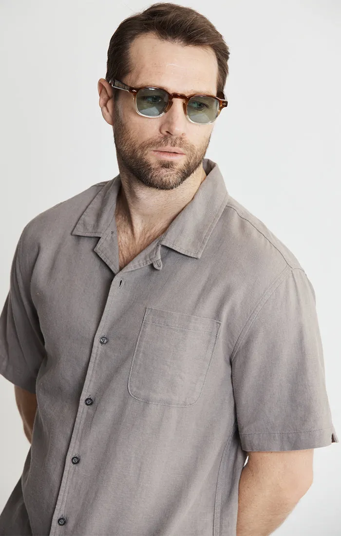 Linen Suffolk Short Sleeve Camp Shirt