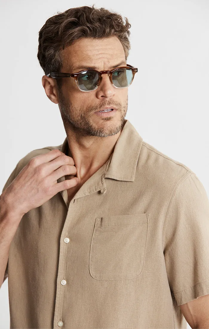 Linen Suffolk Short Sleeve Camp Shirt